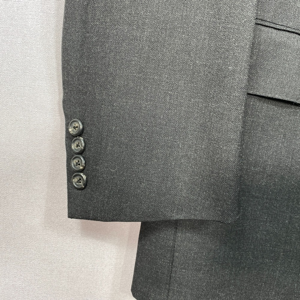 VTG Polo Ralph Lauren Blazer Peak Lapel Mens 42R Charcoal Wool USA Union Made - Picture 3 of 16